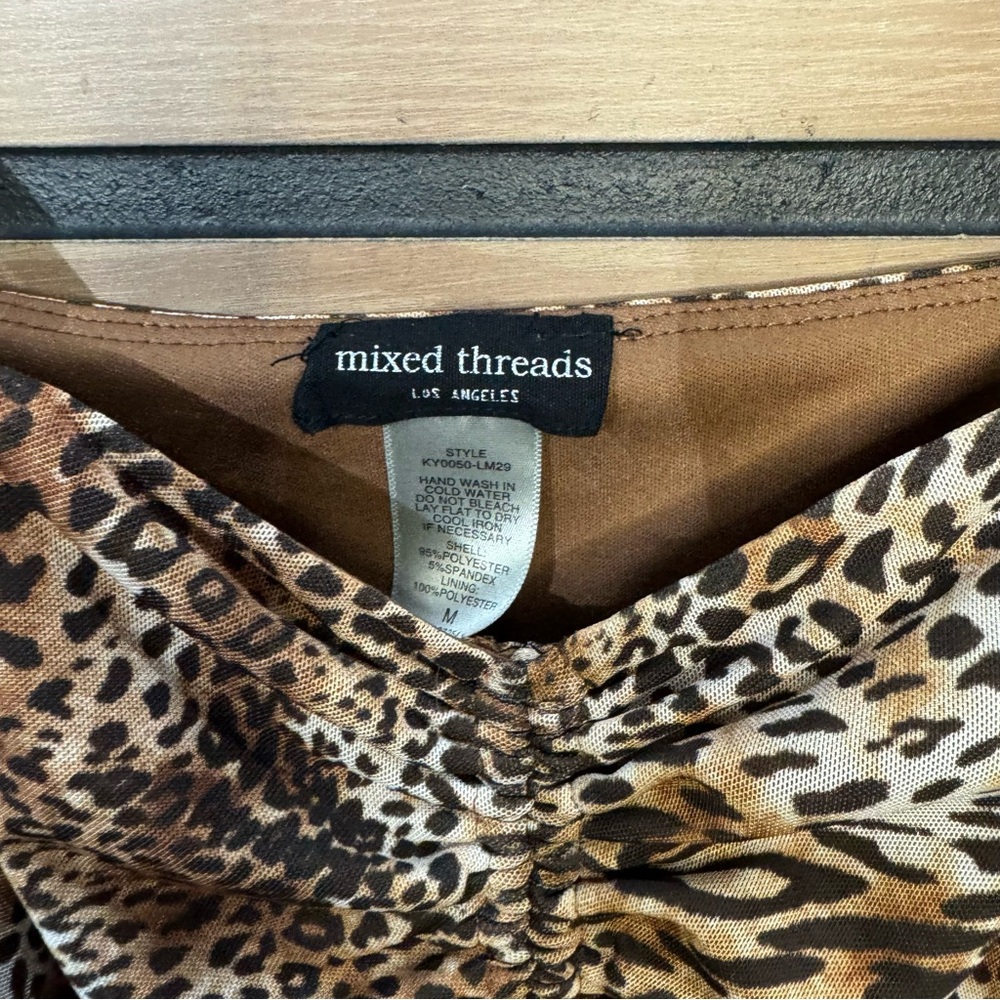 Mixed Threads Leopard Print Off-Shoulder Top - image 5